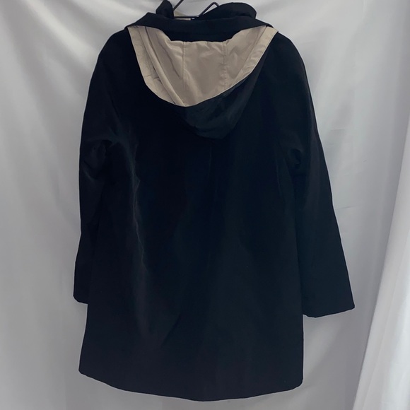 NWOT Coldwater Creek Wo size XL Black Raincoat / Coat with removable Hood - Picture 10 of 13